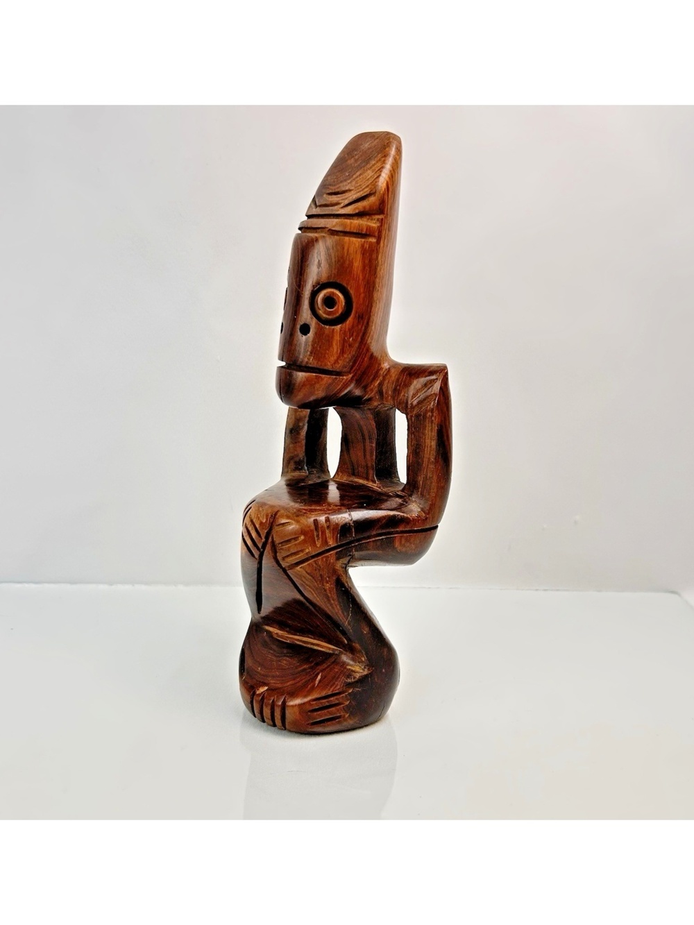 Vintage Caribbean Hand Carved Wooden ? Taino Zemi Sculpture 8.5"